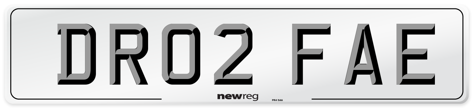 DR02 FAE Number Plate from New Reg